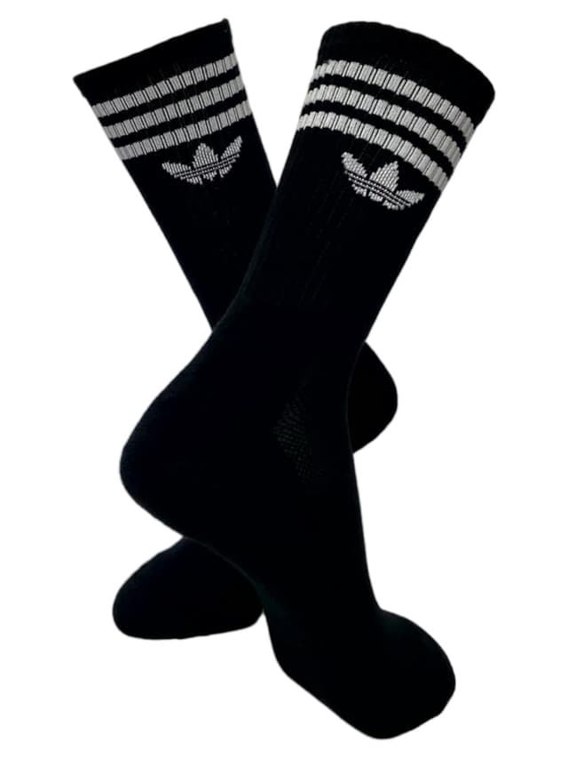 meia adidas solid crew preta