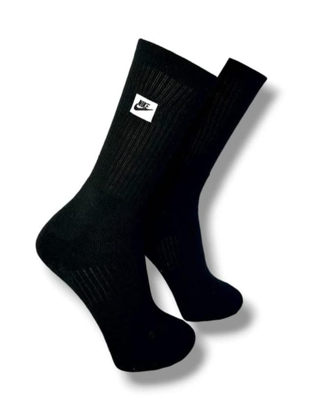 meia nike algodão logo branco classico Preta