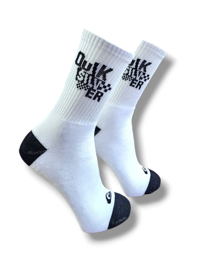 Meia Quiksilver Branca e Preta