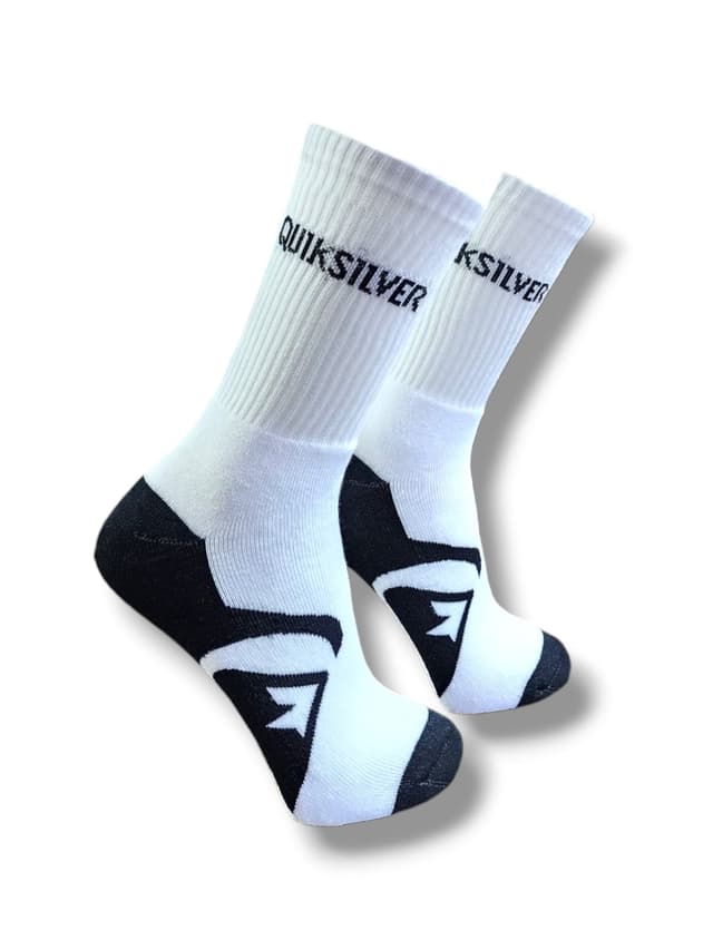 Meia Quiksilver Logo Preta