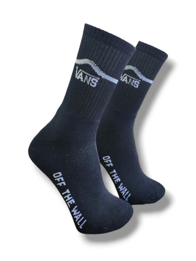 Meia Vans Off The Wall Preta e Branca